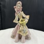 Vintage Stelio Mola Cagliari Italian Pottery Figurine Lady Basket 24cm 