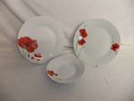 Sabichi Porcelain Poppies modern tableware microwave & dishwasher safe - 6D7C #