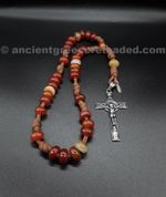 The Carnelian 550 Anglican Paracord Rosary with a Holy Sigil Silver Cross.