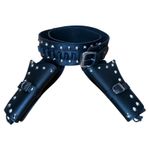 Double Holster real Leather Gun Revolver Holder Conical Studded Punk Cowboy belt
