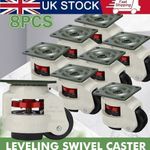 8pack Heavy Duty 1000kg Workbench Swivel Castor Wheels Furniture Trolley Caster