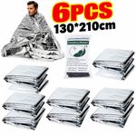 6-Pack EMERGENCY Blanket Foil Space Survival Thermal Sports Shock Sensory Mylar