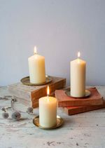 2 x " BLESSED" by Priest Altar Candles 50mm/2" by 100mm 4"-  20Hr. Burn Time