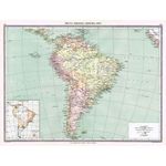 Antique Map 1906 - South America General Map - Harmsworth Universal Atlas