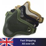 Tactical Steel Mesh Half Face Mask Airsoft Head Protection Strike Paintball Mask