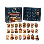 2026 Highland Cow Magic Advent Calendar Xmas 24‑day Countdown Box for Home Desk 