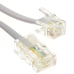 RJ11 Male Plug to 4 wire RJ45 Male Plug Flat Cable Lead 1m/2m/3m/5m/10m/20m LOT