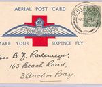 SOUTH AFRICA WW1 Air Mail 1918 *FIRST FLIGHT* RAF Large Wing 6d Postcard WT24