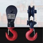 2T 4000 Lbs Heavy Duty Winch Snatch Pulley Block Lifting Pulley Hook 3"