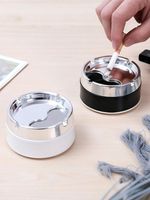 Stainless Steel Ashtray with Lid Windproof for Cigarettes Home Outdoor Ashtrays