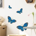 Blue Glow in The Dark Wall Stickers PVC for Kids Room Bedroom Removable Decor