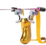 Slingshot Metal Alloy Catapult Hunting High Velocity + Spare Band - UK SELLER