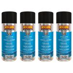 Hycote Satin Black Multi-Purpose Aerosol Spray Paint Fast Drying 400ml x4