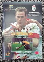 England v Australia Cook Cup Official Programme Nov 97 + ticket stub