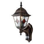 Traditional Black Brushed Gold Outdoor Motion Sensor Porch Security Wall Light
