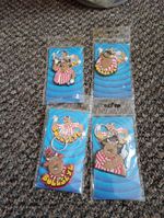 BULLSEYE DARTS TV GAME SHOW BULLY RUBBER KEYCHAINS KEYRINGS (SET OF 4) BRAND NEW