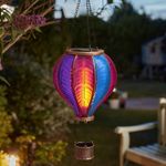 XL Aurora Flaming Hanging Balloon Purple & Blue Large Balloon Garden Solar Light