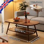 2 Layer Coffee Table Cloud Tea Table Modern Living Room Desk W/ Storage Shelf UK