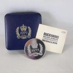 Hallmarked Sterling Silver Duckhams Jubilee Commemorative Medallion 1977 45g-EHB