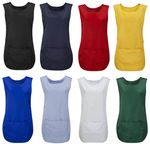 Tabard Cleaning Apron Bar Catering Cleaner Kitchen Overall Ladies with Pocket