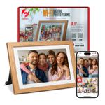 JAZAAD Photo Frame WiFi Digital Frameo App 10.1" Touch Screen 32GB - Oak Wood