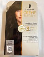 Schwarzkopf Creme Supreme Permanent Cream Hair Dye 3-0 Natural Darkest Brown