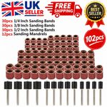 102CS Sanding Bands Drum Sleeve Grit Mandrel Dremel Rotary Tool Kit Accessories.