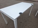 Haworth Height Adjustable Desk, Rectangular White Office Workstation - 120cm