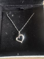 Warren James Heart Necklace 18 Inch Sterling Silver Chain