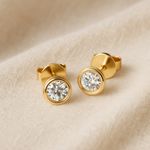 9ct gold  stud earrings Round classic design 6 mm pair in Luxury Gift Box