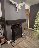 Oak Effect Geo Cast Beam non combustible Matt Black  48" inch Inc Fixings