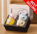 [FROM UK]*FULL SET* SNOOPY KAWAII PEANUTS 4 COLOUR CERAMIC BOWLS GIFT SET - 4PCs