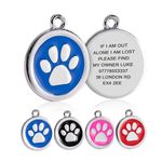 Dog Tag Personalised Colourful Name ID Tag Engraved Cat Dog Puppy Pets Collar