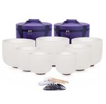 432Hz 6"-12" Set of 7 Chakra Design Quartz Crystal Singing Bowl with Carry Case