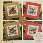 Bird cards robin bluetit hilly ivy poinsettia rose Christmas Cross Stitch Chart