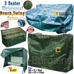 3 Seater Waterproof Garden Hammock Swing & Bench Seat Rain Cover Protection Hood