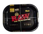 RAW BLACK & GOLD Small Rounded Metal Hand Rolling Tray Collector Gift