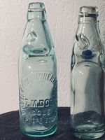 Antique Bottles With Marbles In The Top Of Neck