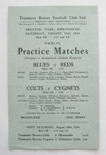 TRANMERE ROVERS Practice Match Friendly 1944/1945 *VG Cond Football Programme*