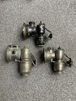 Vintage Bicycle Acetylene Gas Lamps Lucas Powell Hanmer Lot of 3