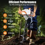 Earth Auger Post Hole Borer Fence Drill Digger 71CC Petrol Engine+4" 6" 8" Bit