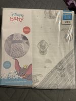 Disney baby  Dumbo Cot Bed Duvet Cover Bed Set Grey White 100 % Cotton