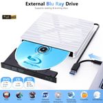 External Blu Ray Drive, USB 3.0 & Type-C 3D Blu-ray Burner Player，DVD/CD/BD Read