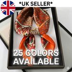 Women Silk Feel Square Scarf Satin Hair Band Head Wrap Shawl Hijab 70x70cm