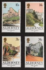 GB QEII Alderney 1986 Alderney Forts Set of 4 SG A28 - A31 MNH