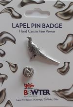 PHEASANT Game Bird Lapel Pin Badge.  Hand cast in British pewter metal (B16)