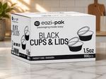 eazi-pak Black Plastic Round Cup & Lid Combo 2-5oz, 800 Units MPN 300050094