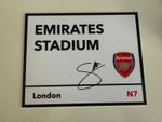 BUKAYO SAKA SIGNED ARSEAL 2026 METAL STREET SIGN FOOTBALL RICE EZE  AUTOGRAPH 