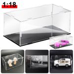 1-10Pcs Clear Acrylic Display Case with Base For 1/18 Scale Car Toy Collectibles