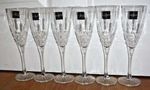 Beautiful Set Of 6 Royal Doulton Crystal Earlswood Champagne Flutes ~ Excellent